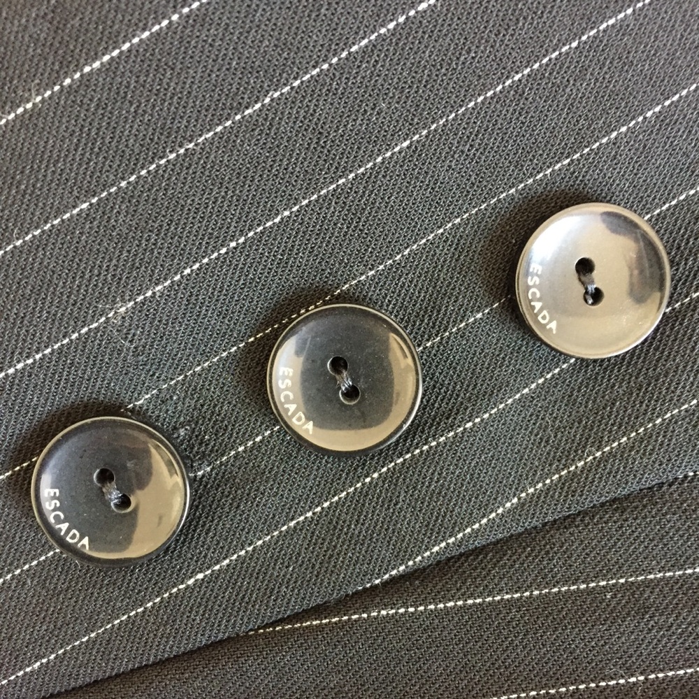 Escada Crewneck Button Front Pin Stripe Blazer - image 6